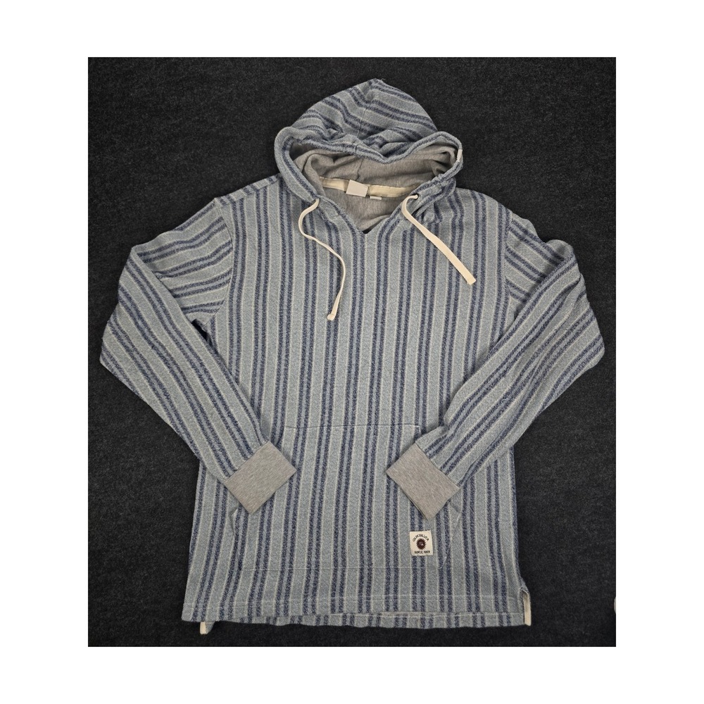 Quiksilver Men's Striped Hoodie Pullover Long Sleeve Hooded Baja Surf Size M